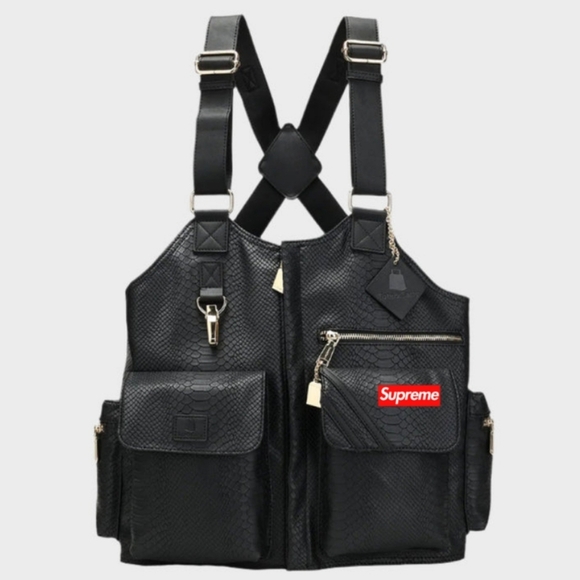 High Quality Custom Supreme Chest Rig/ Vest. Brand New 100% Genuine Leather - Picture 4 of 9